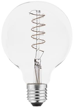 GTV LED Filament Glühbirne G95 E27 4,0W 265lm 2200K Extra Warmweiß 230V 360° Spiral Retro Globe