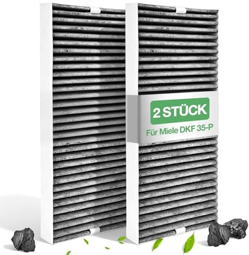 2 Aktivkohlefilter für Miele Dunstabzugshaube DKF 35-P Kompatibel mit KMDA 7272 KMDA 7473 KMDA 7676 KMDA 7876 und DAC xxxx im Umluftbetrieb (2 × Miele Dkf 35-p)