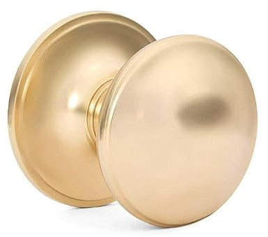 Designer Levers Ringed Centre Door Knob, Polished Brass | 75mm; zinc construction; includes suitable fixings; designed as a fixed centre door knob; finished in polished brass.