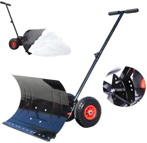 Pelle à neige avec lame extra large de 74 cm, outil de déneigement idéal, poignée réglable à 5 hauteurs pour allée, jardin, trottoir