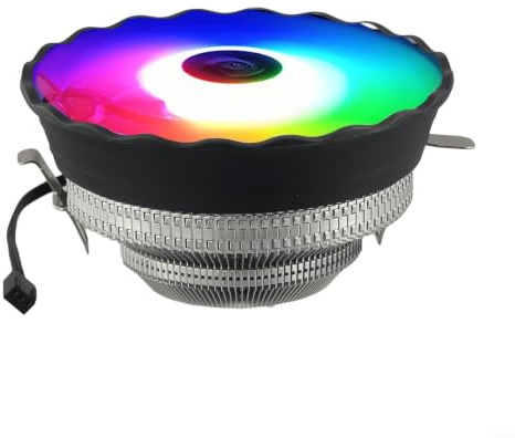 Ventola di raffreddamento per CPU Pwm Rgb per Intel Lga 1700 1200 1151 1155 e per prese Amd Am4 Am3 Dissipatore di calore in alluminio silenzioso PC desktop nero (12 cm)