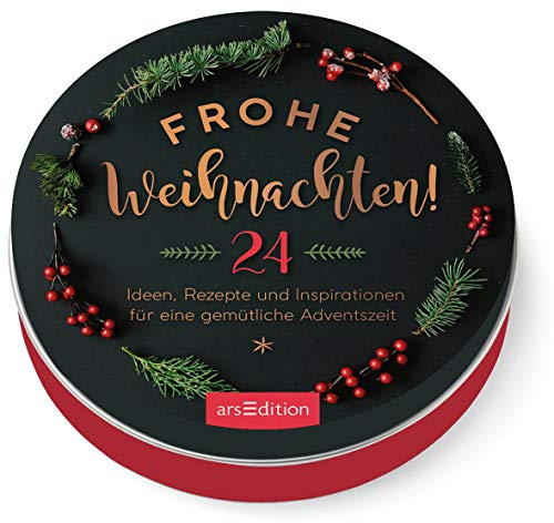 Adventskalender in der Dose. Frohe Weihnachten!: 24 Ideen, Rezepte und Inspirationen für eine gemütliche Adventszeit | Adventskalender in der Dose mit 24 schön gestalteten runden Karten