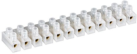 Lüsterklemme | 12er Reihe | 10 mm² • max. 10 A | Lüsterklemmen mit doppelter Schraubklemme | Transparent Weiß | 1 Stück