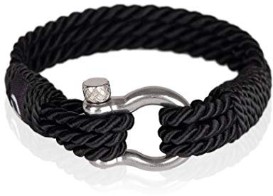 Mover Mens Bracelet - Twisted Paracord Bracelet, 7.75, rope paracord Stainless Steel
