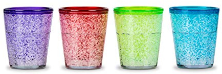 Froster Ice Shots, Juego de 4 vasos de chupito de vodka 50 ml para congelar, Regalo para hombre, Chupitos originales (Color)