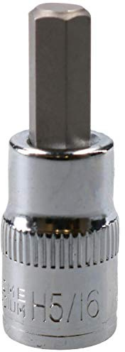 5/16 Hex Key Socket/Bit 3/8 Drive Imperial AF SAE 6 Sided Allen Key 48mm Cr-V