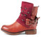 LALA IKAI Damen Kampfstiefel Motorrad Knöchel Mode Stiefel mit Nieten Low Block Chunky Heels Biker Booties Schuhe, Wnd, 36 EU
