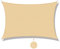 SUNNY GUARD Toldo Vela de Sombra Impermeable 3.5x5m Rectangular a Prueba de Viento protección UV para Patio,Jardín, Exteriores, Terraza, Color Arena