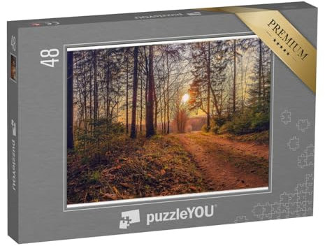 puzzleYOU: Puzzle 48 Teile „Sonnenuntergang über dem Erzgebirge“ – aus der Puzzle-Kollektion Landschaft