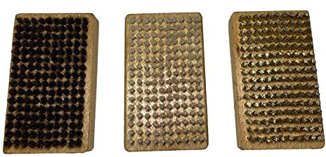 GIMOCOOL 3pcs Ski Wax Brush Kit Snowboard Waxing Tool Ski Wax Brushes Copper Wire Horsehair Nylon Wire Sets Ski Snowboard Waxing Tools