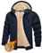 TACVASEN Uomo Giacca in Pile Felpato Giacca Invernale Calda Sport Streetwear (S, Blu marino)