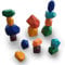 ELEVO Stapelsteine aus Holz (Bunt), Set mit 16 Steinen inkl. Aufbewahrungssäckchen, Montessori Holzspielzeug, Kinderspielzeug, Baby Spielzeug, Bausteine, Bauklötze, Lernspielzeug, Holzstapelsteine