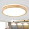 WayLuoung Holz LED Deckenleuchte | Ø60cm 3000-6000K 48W | Runden Oberseite, 360° Leuchtende Natürliche Holzlampe, Schlafzimmer Wohnzimmer Kinderzimmer Küche Esszimmer (Dimmbar Mit Fernbedienung)