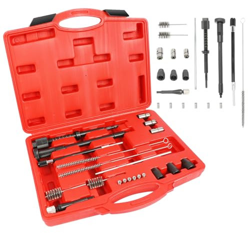 22 PCS Einspritzdüsen Sitz Zündkerzen Reinigungssatz Einspritzdüse Cutter Abzieher Kammer Sitz.Reinigung,Universal Syringe Seal seat Cleaning Tool