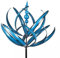 HOHOVYVY Metall Windrad Für Garten, 3D Lotus Windspiel Windmühle Wetterfest Und Standfest Garten Wind Spinner Metall Windräder Mit Besten Kugellagern, Für Garten Als Dekoration, Höhe 90 cm(Blue)