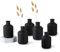 Sziqiqi Kleine Schwarze Bud Vasen: Metall Mini Blumenvase Satz von 6 Dekorative Zylinde Vasen für Trockenblumen Moderne Matt Flower Vase für Wohnzimmer Esstisch Küche Bad Schlafzimmer