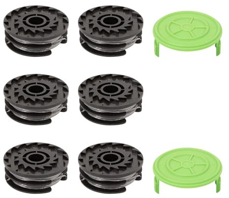 FanPaYY Bobina di filo doppio 29187 per tagliaerba Greenworks 40 V G40LT G40LTK2x G40LTK2 2101507UA 2101507UC 2101507, bobina di filo di lunghezza 8,3 m, diametro filettatura 1,65 mm, 6 bobine + 2