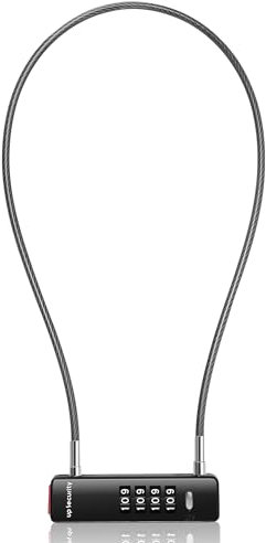 UP Security Combo Cable Bike Lock, 4 Digit Combination Lock for Outdoor Fence Gate, Luggage Safe, Scooter, U Cable Lock with Code, for Refrigerator, Cabinet (23.6(60cm) Cable, Black)