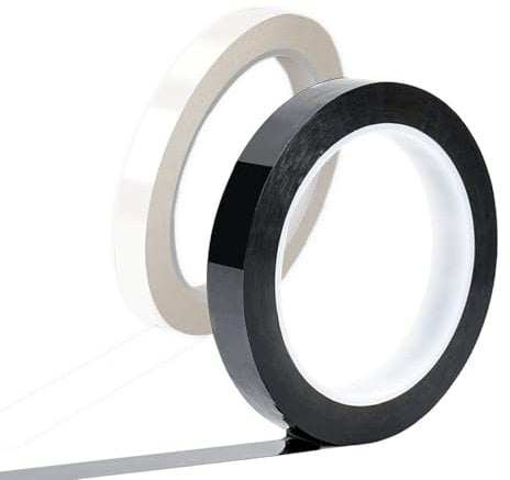 Siliget Electrical Tape Black and White - 5mm x 66m, PVC Strong Self Adhesion, Insulating Moisture-Proof Electrical Tape for Repairing and Protecting Electrical Wires, DIY (2 Rolls)