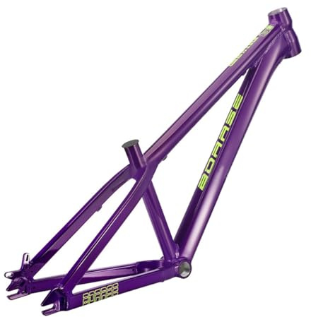 BSFHQS Mountainbike Hardtail Rahmen 26er 12.9 Zoll DJ/4X Dirt Jump Bike Rahmen Aluminiumlegierung Scheibenbremsrahmen BSA BB73mm, 10x135mm Offenes Gehäuse, Singlespeed-Ausfallende(Purple)