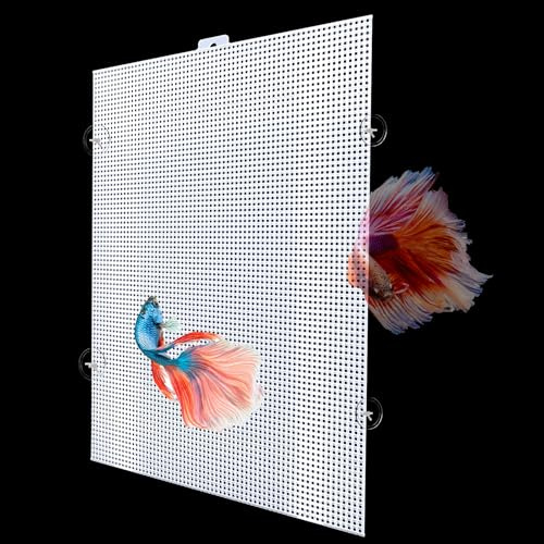 KeaJuidy Aquarium Trennwand mit Klebehaken und Kabelbinder Kunststoffgitter Platte Transparenter Aquariumteiler für Aquarium Unten Box (33x44cm)