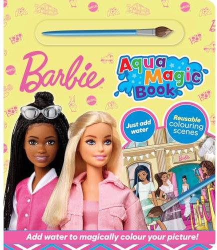 Barbie Aqua Magic Book - Wiederverwendbare Wassermalerei für Kinder - 8 Seiten sauberes Malen - Inklusive Pinsel - Kreativer Spaß für Kinder ab 3 Jahren