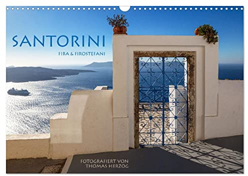 Santorini Fira & Firostefani (Wandkalender 2026 DIN A3 quer), CALVENDO Monatskalender (CALVENDO Orte)