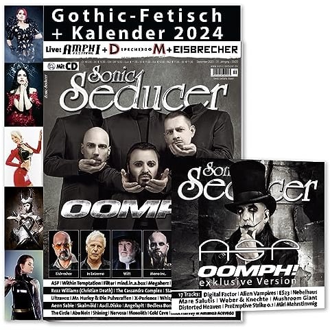 Sonic Seducer 09/2023 + Gothic-Fetisch-Kalender 2024 + CD: OOMPH! (exklusiver Track!) + ASP + In Extremo + Joachim Witt + Depeche Mode + 30 Seconds To ... + Within Temptation + Amphi Festival 2023