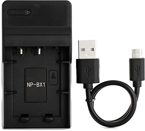Norifon NP-BX1 USB Cargador para Sony Cyber-Shot DSC-RX100, DSC-RX100 II, DSC-RX100 III, DSC-HX90V, DSC-WX350, DSC-WX500, HDR-AS15 Cámara y Más