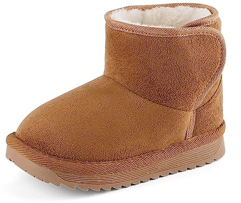 MK MATT KEELY Bambino Scarpe Invernali Bambini Ragazzo Ragazza Stivali da Neve,Marrone,EU21/22 (140mm)