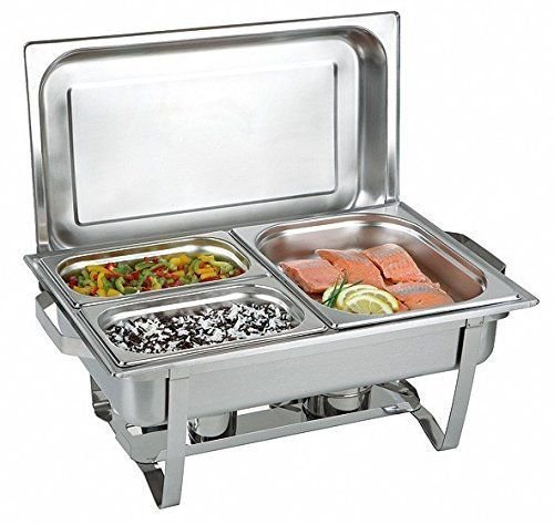 Artist Unknown Ol-Gastro-Bedarf Chafing Dish Edelstahl 3 Speisebehälter 1 x 1/2 und 2 x 1/4 GN-Behälter