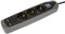 Electraline Gummy 62150 Regleta Base 3 Enchufes y 2 USB 2.1A - Cover de silicona - cable 2 m clavija plana, Gris