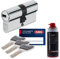 ToniTec Set aus ABUS Sicherheitsschloss Schließzylinder Profilzylinder XP20 XP20S mit Sicherungskarte 40/40 und ToniTec Pflegespray