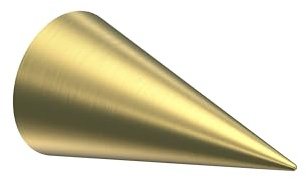 INTERDECO Gardinenstangen Endstücke Kegel, aus Metall, Messing-Optik, für Vorhangstangen 20 mm und Innenlaufstangen, Typ 1120137, 2 Stück
