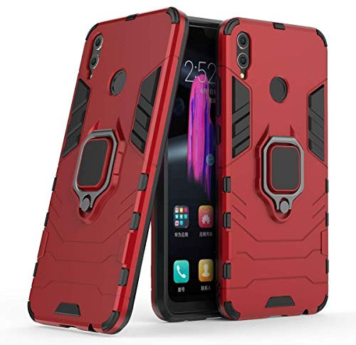 LuluMain Compatible avec Honor 8X Coque, Anneau de Support Téléphone Voiture Magnétique Bague 360 Étui de Protection pour Huawei Honor 8X (Rouge)