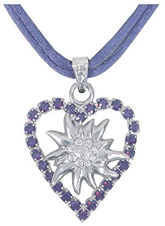 Moschen-Bayern Damen Trachtenkette Dirndlkette Herzkette Hellblau