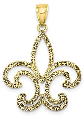 Anhänger Lilie, 10 Karat Gelbgold, Fleur de Lis