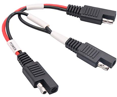 AAOTOKK SAE Y Splitter Adapterkabel 18AWG SAE 2 Wege Adapter, 1 bis 2 SAE Y Splitter SAE DC Stromversorgungs Verlängerungskabel für Kfz Steckverbinder zum Laden von Solarmodulen.(20 cm/7,8 Zoll)