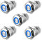 EEEKit 12V Einrastende Drucktaster, 16mm Wasserdichte Metall SPST ON/Off Beleuchtete Schalter für Auto Marine RV, 5 Stück