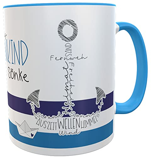Kilala Tasse für Ostsee- und Nordseeliebhaber Küstenkind maritimes personalisiertes Geschenk Anker Geburtstag Freunde Kollegen