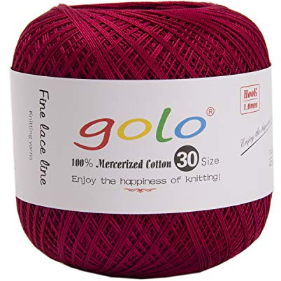 golo Häkelgarn 30 Garn zum Tätowieren für handgestricktes Häkelgarn Gewinde häkeln (Purpur)