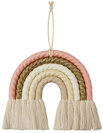 Boji Neutraler Regenbogen Wandbehang, Nordischer Gewebter Regenbogen Wandbehang, Makramee Regenbogen Boho Dekor Für Wand Zimmer Zuhause Kinderzimmer Babyzimmer Rosa Figured Tuch