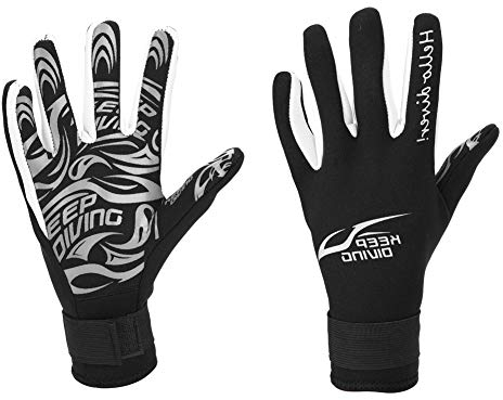 Neopren-Tauchhandschuhe, 3 mm Warme Neoprenanzug-Winterhandschuhe mit Fünf Fingern, Schwimmschutzhandschuhe zum Tauchen, Schnorcheln, Paddeln, Surfen, Kajakfahren