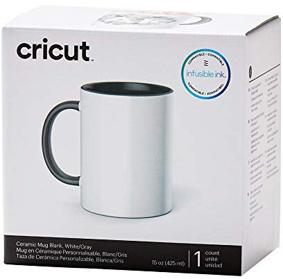 Cricut Mug vierge blanc et gris 425 ml (425,2 g) Infusible Ink Mug pour utilisation Mug Press Infusible Ink 2008722