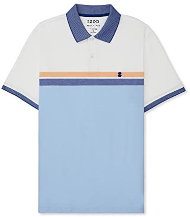 IZOD Herren Big and Tall Advantage Performance Short Sleeve Colorblock Polo Polohemd, Canteloupe, L Groß