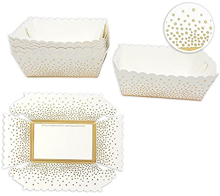 Frau WunderVoll® Kuchen Backformen 96 Stück, Gold Punkte zum zusammenstecken/Mini Kuchenform Backformen, Backförmchen, Muffin Backform, Papierbackform, Förmchen Papier Kastenform Einweg Backform