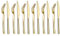 Ensemble De Couteaux à Steak Or 12 Pièces, 6 Fourchettes à Dîner Et 6 Couteaux à Dîner En Acier Inoxydable De Qualité Supérieure, Lavables Au Lave-vaisselle (Or Brillant)