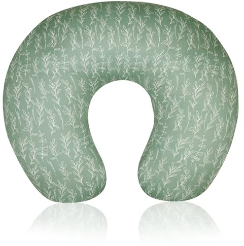 HNHUAMING Green Sage Nursing Pillow Cover, Breastfeeding Pillow Slipcover for Baby Girls/Boys, Soft Snug Fits On Newborn Feeding Pillow Case