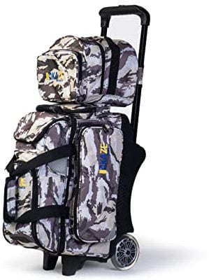 KAZE SPORTS 2 Ball-Bowling-Roller + 1 Ball Ersatz-Tragetasche (Weiß Camo)