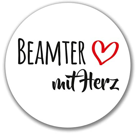 huuraa Aufkleber Beamter mit Herz Sticker 10cm mit Motiv für die tollsten Menschen Geschenk Idee für Freunde und Familie